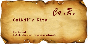 Csikár Rita névjegykártya