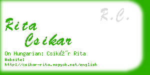 rita csikar business card